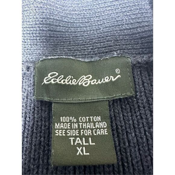 Eddie Bauer Sweater Women's Sz XL Gray Full Zip Long Sleeve Knit Cotton Fit Rib - Picture 9 of 13